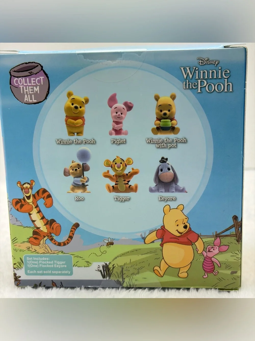 Disney Winnie the Pooh & Piglet Flocked Figures 2 Pieces Set Collectible Toy New